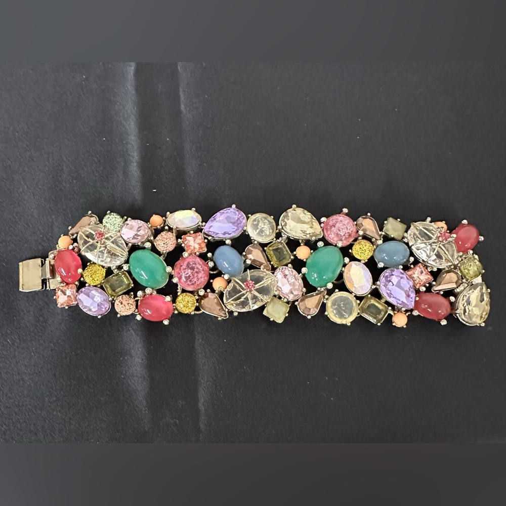 Betsey Johnson Multicolored Crystal Statement Bracelet
